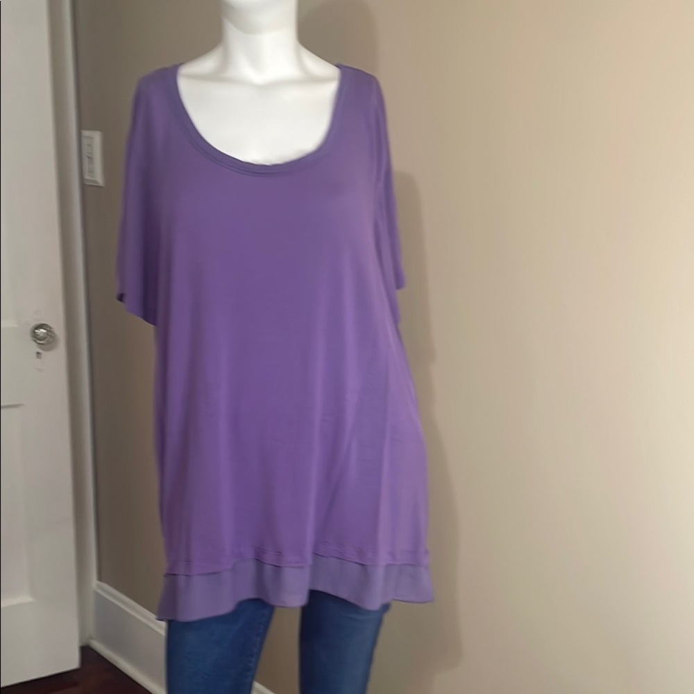 Nine West Purple Oversized Tunic with Relaxed Fit